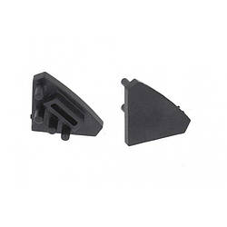 Комплект заглушок GTV GLAX для кутового профілю з LED підсвічуванням Чорна