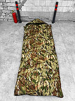 Тактический зимний спальный мешок олива Спальник на синтепоне хаки 220х80 см