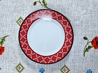 Тарелка десертная SNT Вышиванка красный ромб 30000-005 18 см h