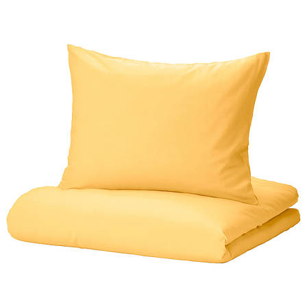 Комплект постільної білизни IKEA NATTSVÄRMARE жовтий 2 наволочки 200x200/50x60 см 805.293.04, фото 1