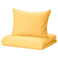 Комплект постельного белья IKEA NATTSVÄRMARE желтый 2 наволочки 200x200/50x60 см 805.293.04