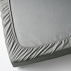 Простирадло на резинці IKEA DVALA 90х200 см сірий 504.824.59, фото 3