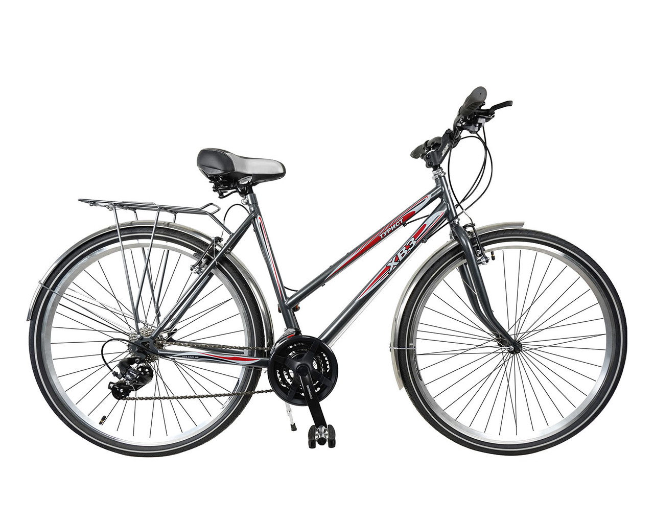 Велосипед ХВЗ 28″ Турист 2821WDSH Cталь Cірий металік