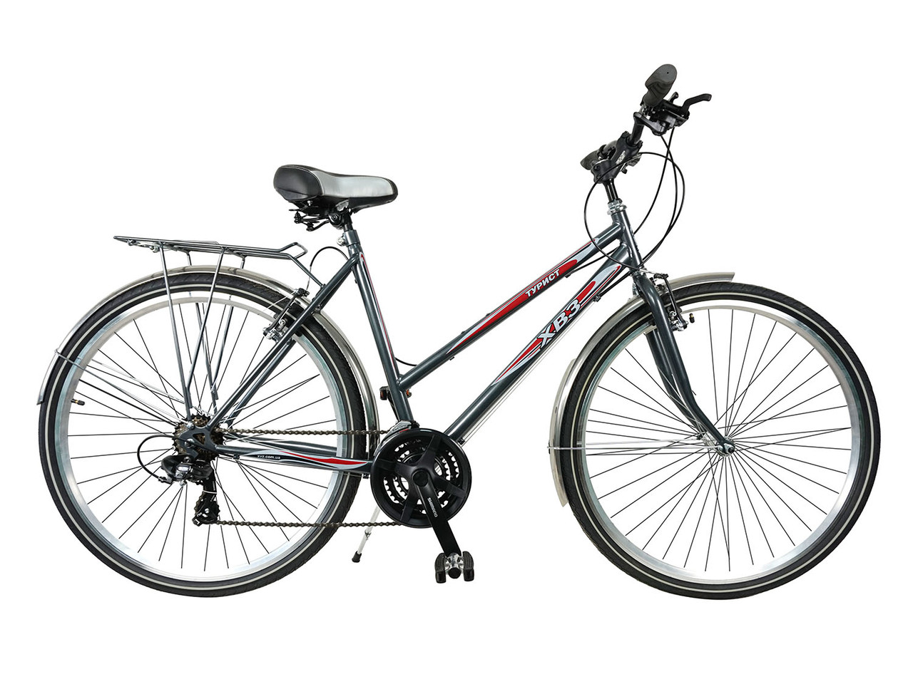 Велосипед ХВЗ 28″ Турист 2821WD Cталь Cірий металік