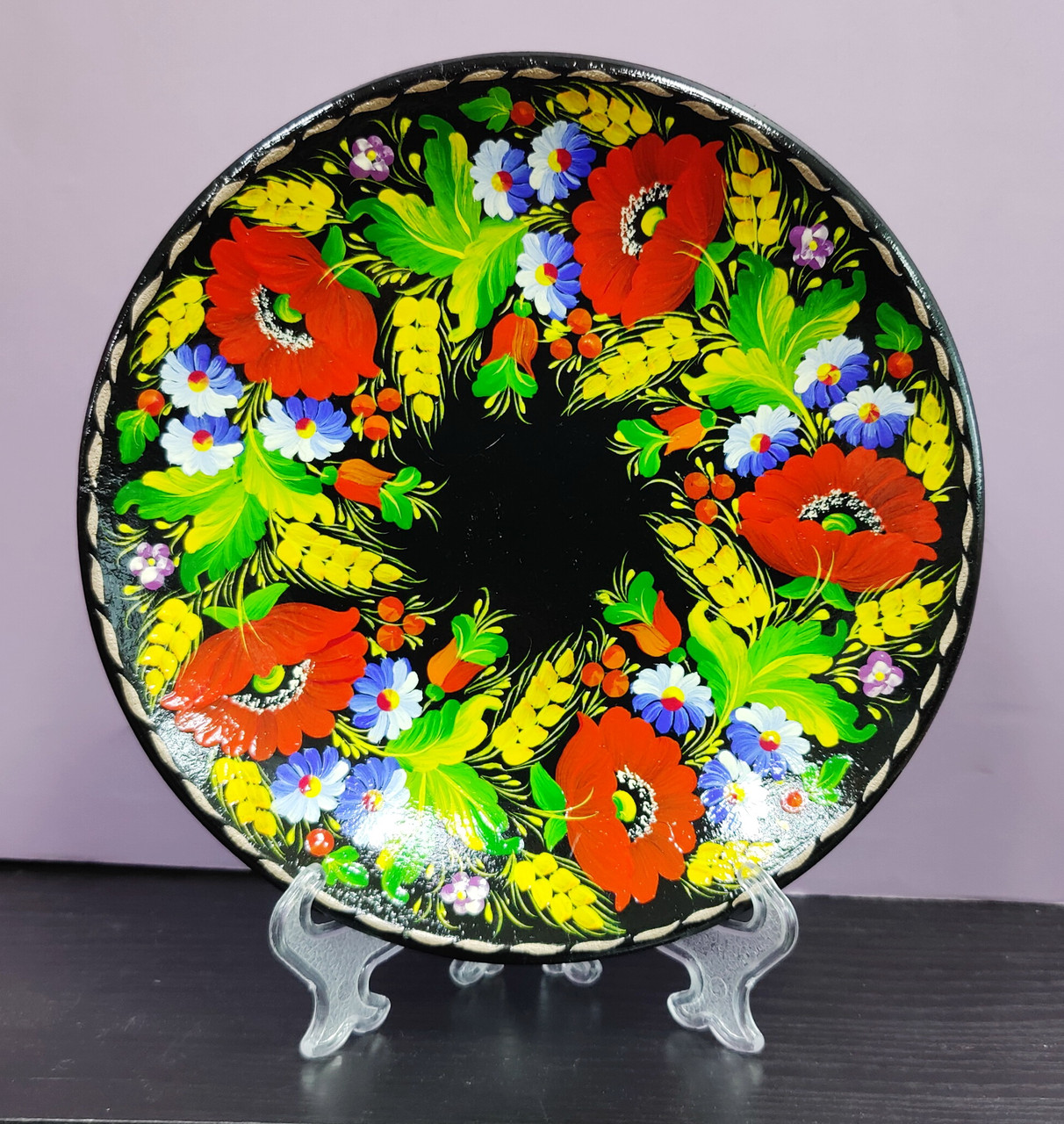 Декоративна тарілка "Петреківський розпис" 20см 2509.008, фото 1