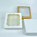 Коробка для зефіру, 200*200*60 мм, з вікном, біла, фото 3