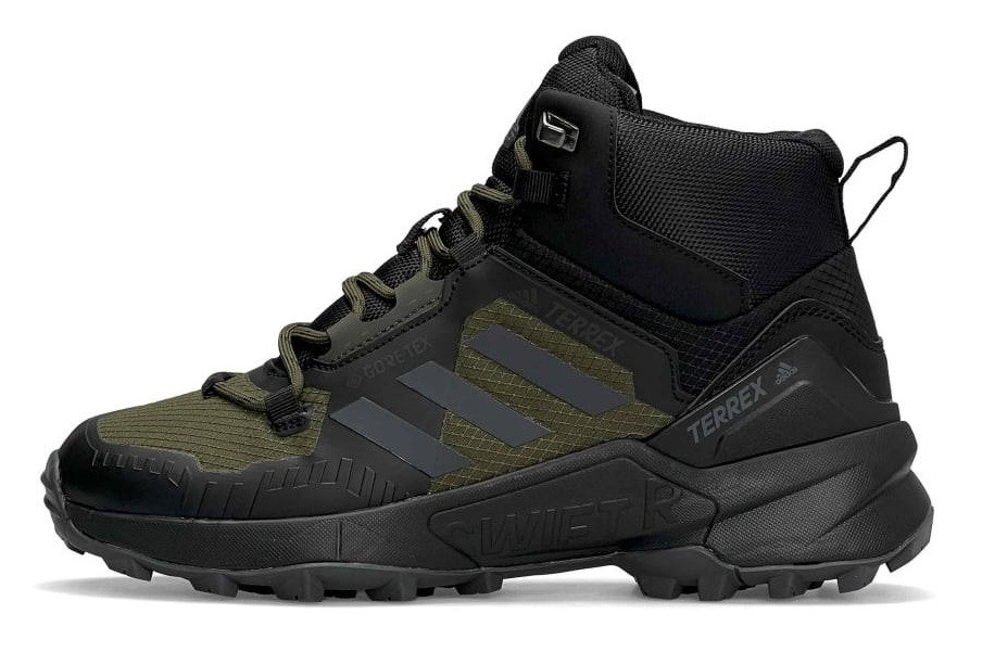 Чоловічі зимові кросівки Adidas Terrex Swift R Termo All Black/Green, фото 1