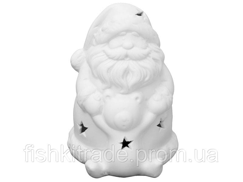 Статуетка декоративна Lefard Дід Мороз з ведмедиком 919-264 11 см l