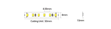 Лента свет 2835-120-IP20-8-24V 8.6W 5м2700К Rish - фото 2 - id-p1978935255