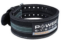 Пояс для пауерліфтингу Power System PS-3800 PowerLifting шкіряний Black/Grey Line M TOS