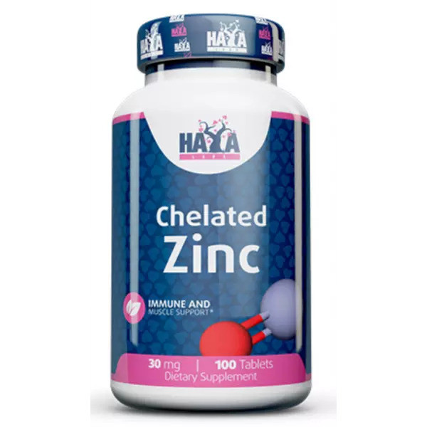 Цинк Haya Labs Zinc Bisglycinate 30 mg 100 tabs, фото 1