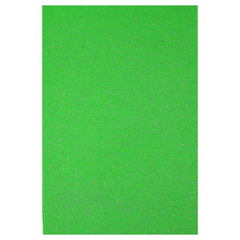 Фетр HARD 170GSM 1,2мм "Зелений" Glitter 10PC/OPP A4, 1шт/етик 170HQG014