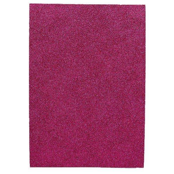 Фоаміран EVA 1.7±0.1MM "Яскраво-рожевий" GLITTER HQ A4 (21X29.7CM) з клеєм 17GLKA4-05 G-Rich, фото 1