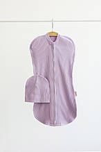 Євро пелюшка на блискавці з шапочкою "Strip", бузкова