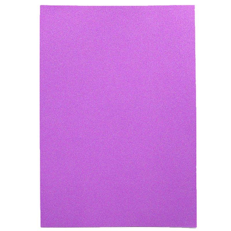 Фоаміран EVA 1.7±0.1MM "Фіолетовий" Fluorescent Glitter HQ A4 (21X29.7CM) з клеєм 17FAK4-004 G-Rich, фото 1