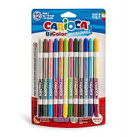 Фломастери двосторонні для малювання Carioca Bi-Color 42265 24 кольори l