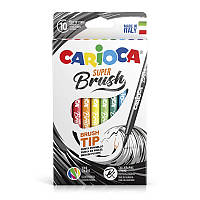 Фломастери для малювання Carioca Brush 42937 10 кольорів l