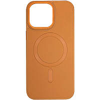 Шкіряний чохол Bonbon Leather Metal Style with MagSafe для Apple iPhone 14  Коричневий / Brown