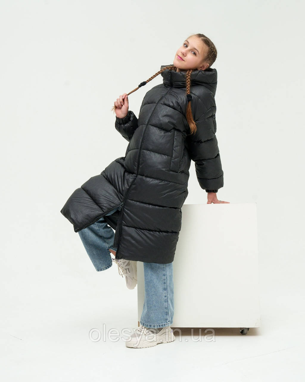 Підлітковий пуховик, модна зимова куртка-агнет тм nestta рри 140, 164, фото 1