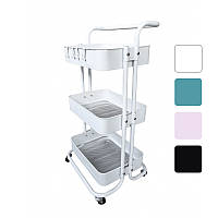 Стелаж етажерка з полицями Bonro B-023 DQ на колесах для ванної салону офісу дитячої майстра R_2162