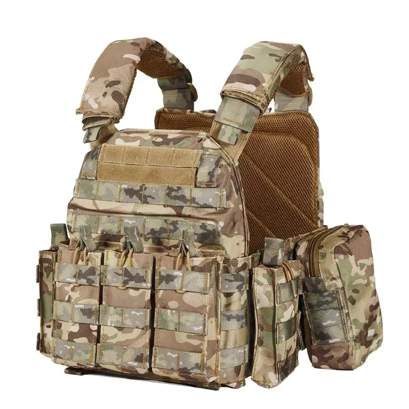 Бронежилет Yakeda VT-6031-6 с системой MOLLE и подсумками Multicam, изготовленный из полиэстера 600D - фото 1 - id-p1981792650