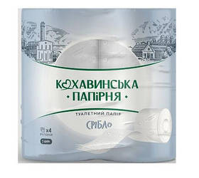 Туалетний папір із целюлози Срібло Кохавинка 3-шаровий 4 рулони в упаковці