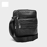 Шкіряні чоловічі сумочки через плече, сумка барсетка месенджер, планшетка НАТУРАЛЬНА КОЖКА тактична, фото 2