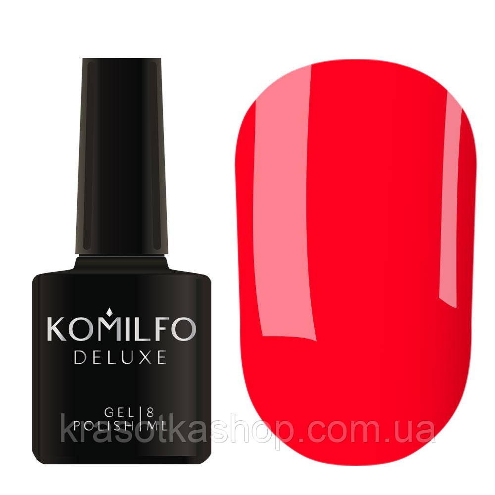 Гель-лак Komilfo Kaleidoscopic Collection K008 (яскравий червоний, неоновий), 8 мл