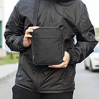 Мужская сумка мессенджер через плечо BLUM черная текстильная барсетка спортивная для повседневного ношения