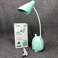 Настільна лампа TaigeXin LED TGX 792, Настільна лампа на гнучкій ніжці, лампа сенсорна. Колір: зелений SND
