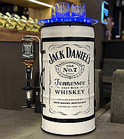 Бочка бар Jack Daniels в белом матовом цвете с подсветкой, оригинальный подарок боссу, от коллектива