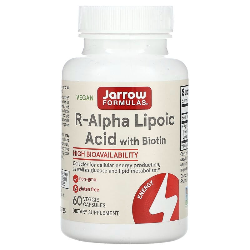 R-альфа-ліпоєва кислота + біотин Jarrow Formulas "R-Alpha Lipoic Acid + Biotin" 100 мг (60 капсул)