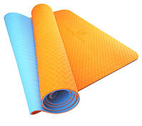 Килимок для йоги та фітнесу U-POWEX TPE Yoga mat Orange/Blue (183х61х0.6) SND