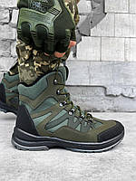 Зимові тактичні черевики, військові черевики на хутрі, черевики оливкові зимові, зимові черевики для військових