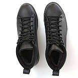 Високі Кеди шкіряні черевики на хутрі зимове чоловіче взуття на широку повну стопу Rosso Avangard Simple Leather, фото 3