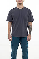 Базова оверсайз футболка сіра (преміум якість), фото 2
