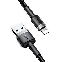 Кабель Baseus Cafule Cable USB For Lightning 2.4A 1m Gray+Black inc