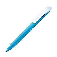 Ручка шариковая пластиковая с содержанием пшеничной соломы "VERBA" для брендирования печати логотипа Голубой