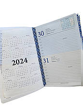 Датований щоденник А5 сіро-синя еко-шкіра, фото 3