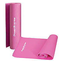 Килимок для йоги та фітнесу Power System PS-4014 PVC Fitness Yoga Mat Pink (173x61x0.6) SND