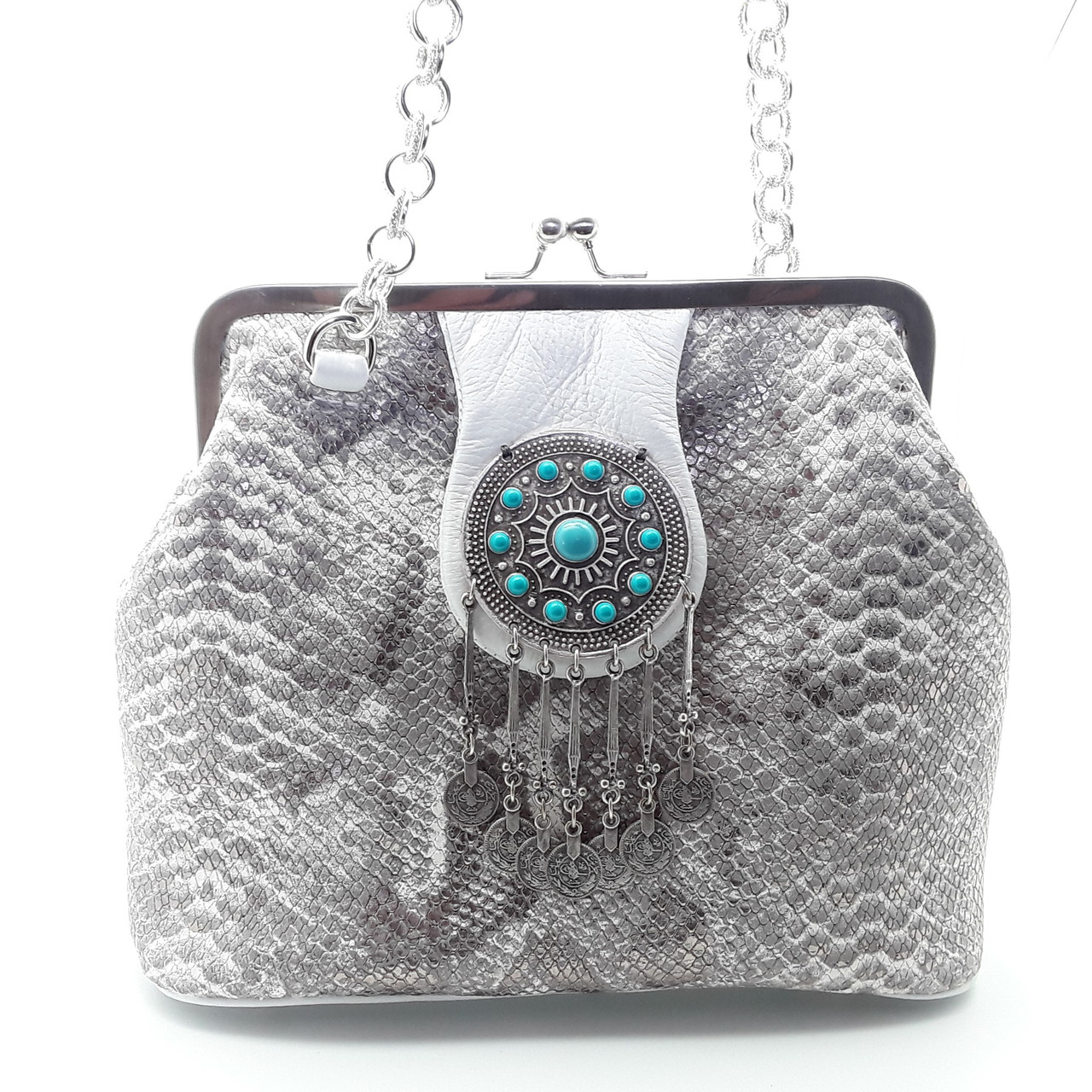 Сумка із фермуаром жіноча шкіряна Silver Taurus 7655., фото 1