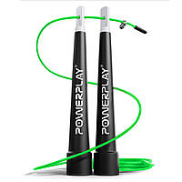 Скакалка скоростная PowerPlay 4202 Ultra Speed Rope Зеленая (2,9m.) TOS
