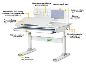 Дитяча ергономічна парта стіл регульована за висотою | ErgoKids TH-325, фото 2