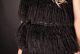 Хутряний жилет жилет безрукавка з лами, розшита шкірою Mongolian lamb laced side leather inset fur vest, фото 4