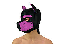 Неопреновая маска щенок собака Puppy Play Превратит тебя в преданного щенка XL Розовый ( 130 116 )(11)