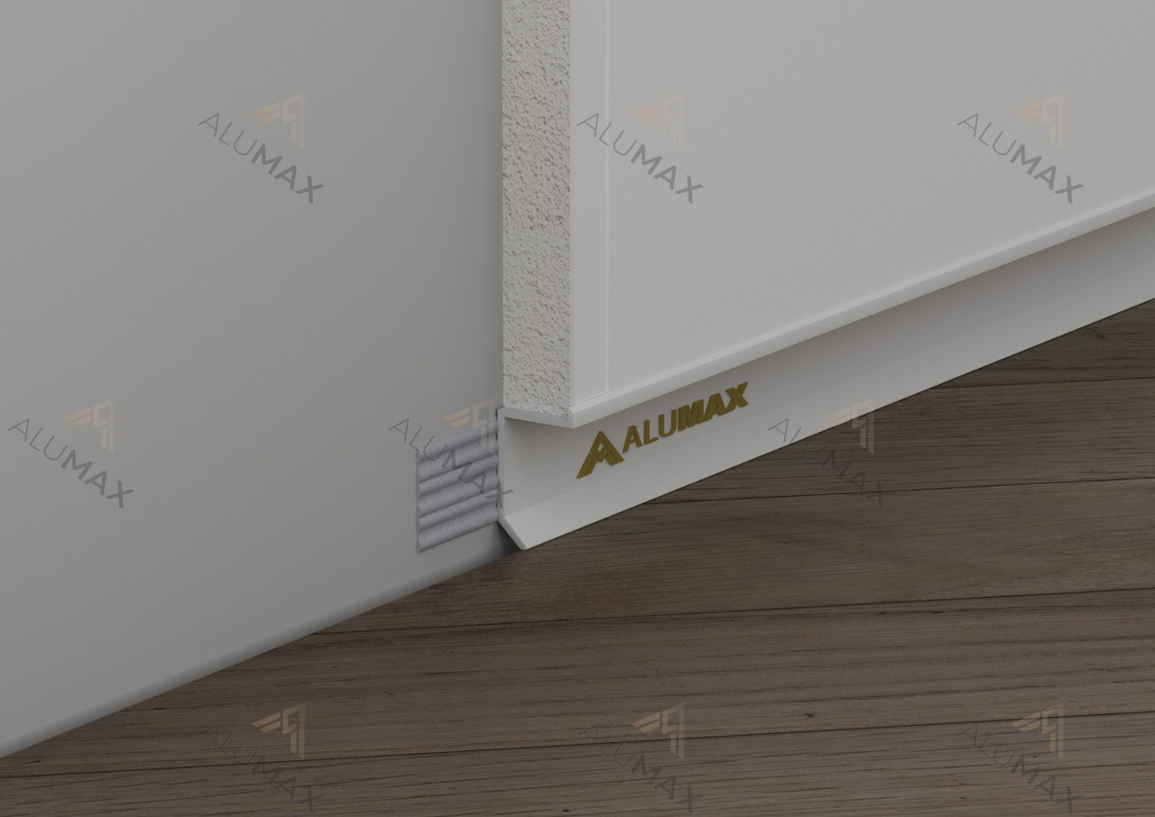 Алюмінієвий плінтус тіньового шва 20 мм. білий, фото 1