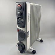 Масляний обігрівач підлоговий 11FAN на 2900 Вт Масляний електрообігрівач на 11 секцій, фото 3