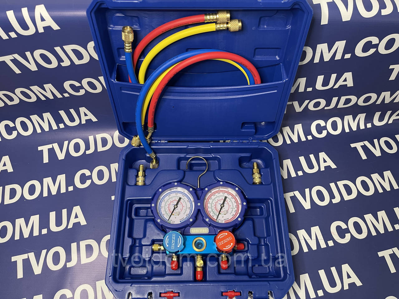 Манометричний колектор DSZH WK-P3602B (R-410a,R-407c,R-22,R-404a),в комплекті 3 шланги по 90см.