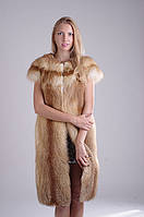 Жилет жилетка з лисиці (перфорація), довжина 100 см Fur vest fur waist coat made of perforated fox skins