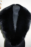 Хутряний комір з песця чорний bluefox big blue fox fur collar in black, фото 3